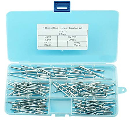 XIZONLIN 100 Stück M3.2 M4 M4.8 Blindnieten Kit Set, Nieten Aluminium