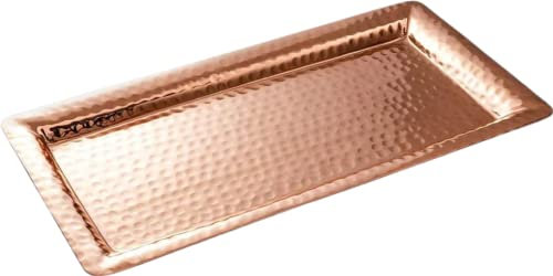 Monarch Abode 40601 Hand Hammered Tray Platter, Metal, Copper Plated