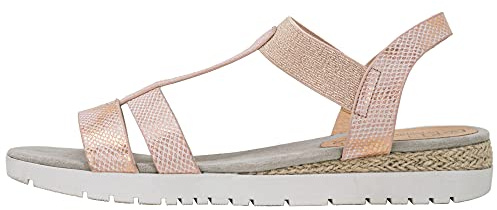 Fitters Footwear That Fits Damen Sandale Annika Synthetik Bequeme Sandale mit Schlangenprint und Glitzerband Übergröße (EU,)