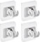 Bohoray 4Pcs Self Adhesive Curtain Rod Bracket No Drill Drapery Hook Holder Fixing Rod Holder Curtain Pole Wall Bracket Towel Rod Hook Home Bathroom Kitchen Hotel Towel Clothes Hanging (White)