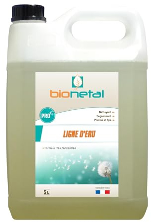 BIONETAL Nettoyant Ligne d'eau Piscine 5L – Puissant et Écologique – Élimine Rapidement Les Graisses et Dépôts
