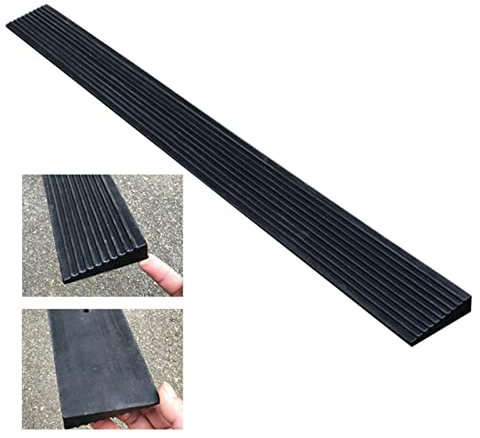 Rollstuhl Rampe Rollstuhlrampe Türschwelle Gummirampen Bordsteinrampe Rollstuhlrampe 1cm Schwellenrampe Auffahrrampen für Auto Motorrad Roller Fahrrad Schwarz (Color : A, Size : 100 * 5 * 1cm)