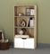 URBNLIVING Bibliothèque en bois à 4 étages avec 2 portes de rangement (chêne avec portes blanches)