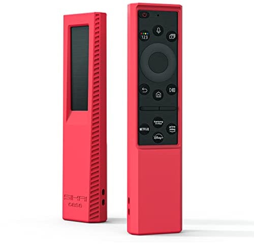 Universal Samsung SolarCell Remote Control Protective cover Compatible with Samsung 2022 TM2280E BN59-01386 BN59-01385B Series, Anti-Slip Shell for Samsung Neo QLED OLED TV SolarCell Remote Cover Red