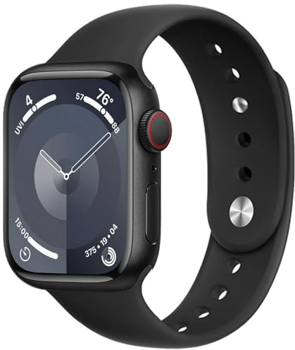 DMVEIMAL para Correa Apple Watch 40mm 41mm 44mm 45mm Series 9/8/7 iWatch se 6 5 4 3 38mm 42mm hombr/Mujer,Bracelet Silicona Deportiva Pulsera Apple Watch Ultra/2 49mm Band Strap Reloj,Negro