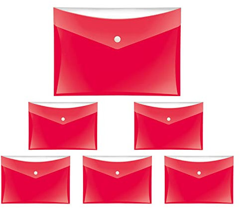 VELOFLEX A455012 - Dokumententasche Velocolor, 6 Stück, DIN A5, rot, Dokumentenhülle aus PP-Folie