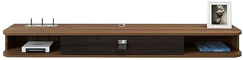 LILUKO TV-Schrank zum Aufhängen an der Wand, Schwebende Unterhaltungseinheit aus massivem Holz, ökologisches Brett, Wohnzimmer, Schlafzimmer, schmaler Schrank zum Aufhängen an der Wand/B/120Cm/a/1