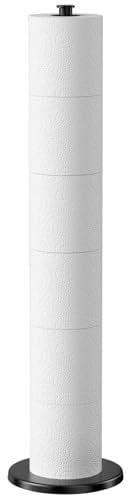 Fousenuk Toilettenpapierhalter Stehend, Edelstahl Klopapierhalter Stehend, Klorollenhalter Ohne Bohren, Freistehender WC Rollenhalter, Toilettenrollenhalter, Toilettenpapier Aufbewahrung (Schwarz)
