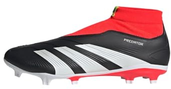 Adidas Unisex Predator League Laceless Firm Ground Football Boots, Core Black/Cloud White/Solar Red, 40 2/3 EU