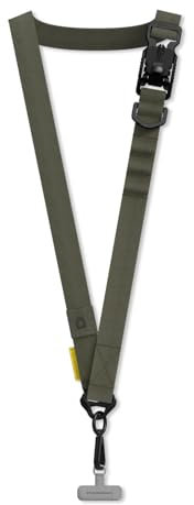 RHINOSHIELD Utility Crossbody Phone Lanyard | Magnetic Buckle, Easy to Adjust, Additional loop to hang Airpods, Keys and Card Case, Urban Outdoor Straps(Landyard Card Included) - Military Green