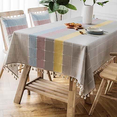 XQSSB Wachstuchtischdecke Wachstuch Wachstischdecke Atmungsaktiv Tischdecken Abwaschbar Lila Gelb 140 × 180 cm