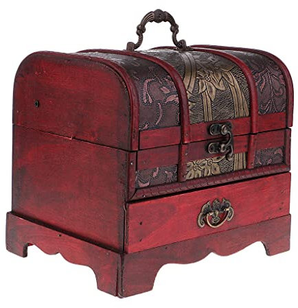 Schmuckschatulle, tragbar, Vintage-Stil, Holz-Organizer, Schmuckkästchen, Truhe, Reiseetui, Boxen