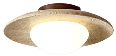 LUOYAOB Deckenlampe Rustikale Marmor-Deckenleuchte Japanische Wabi-sabi Stil Deckenleuchte Close to Ceiling Light Fixtures for Bauernhaus Küche Flur Balkon Foyer Schlafzimmer (Size : B)