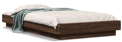 UTSRABFA Palettenbetten Bettgestell Etagenbetten Tagesbetten Bettgestell Braun Eichen-Optik 75x190 cm Holzwerkstoff Geeignet für Wohnungen, Schlafzimmer, Arbeitszimmer, Büros