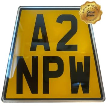 Motorbike Show Plate 5 x 5-1/8 (Non-Road Legal), Road-Legal Plate, Double Borders, Quad/Bike/ATV/Scooter/Off Road Enduro Motobike