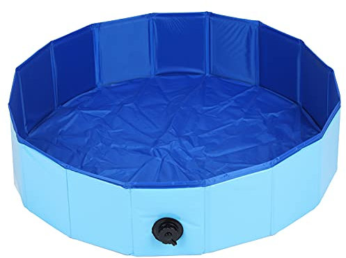 XHTLLO Piscina Plegable Para Mascotas Bañera Plegable De Plástico Para Perros Para Cachorros Gatos Pequeños, Piscina Para Perros De PVC Portátil Para Interiores Y Exteriores(80x30CM)