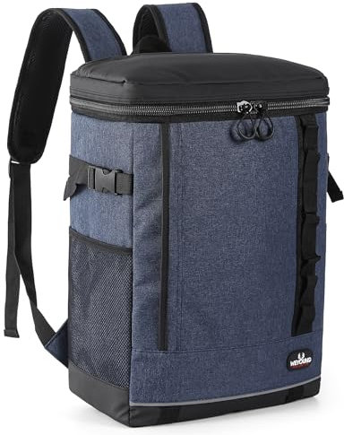 DQMEN Zaino Frigo 30L, Zaino Termico, Borsa Termica Borsa Frigo, Zaino Termico Porta Pranzo, Zaino Termico con Lati Morbidi per Campeggio/BBQ/Attività Outdoor (Blu)