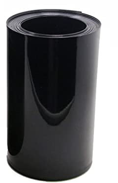 GETSTREE Wärmeschrumpfrohr, Wärmeschrumpfband, PVC-Schrumpfschlauch-Akkupack flach, Dicke 0,13 mm for Akku-Schutzhülle (schwarz)(135mmX0.13mmLength 1M)