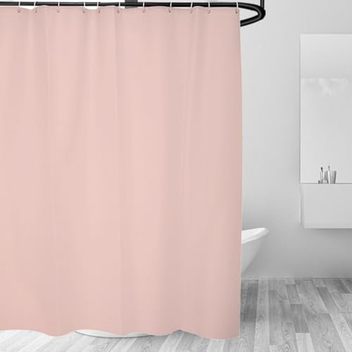 chongning Solid Colour Shower Curtain Mildew Resistant and Water Repellent, Made of PEVA 180 x 180cm for Wet Rooms, Shower, Bath (Pink)