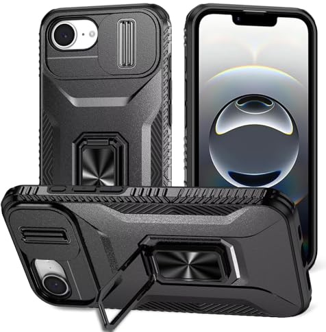 xinyunew Hülle für iPhone XS Max,Handyhülle Ganzkörper Robuste Stoßfeste Schutzhülle mit 360 Grad Ring Ständer, Handyhülle Kompatibel mit iPhone XS Max(Schwarz)