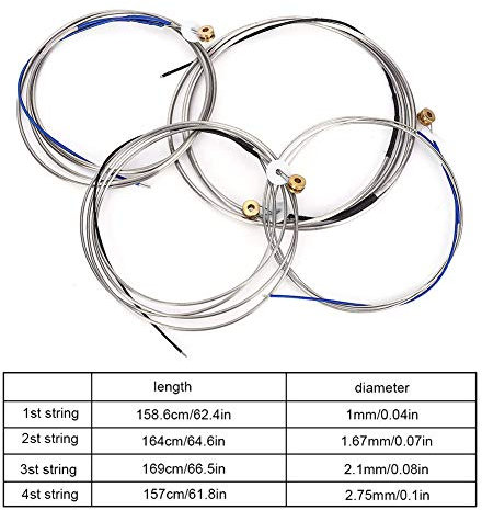 MOUMOUTEN Corda per contrabbasso, Corde per contrabbasso in acciaio IRIN Corda Accessorio per strumenti musicali professionali
