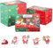 Coolty 20 Stück Cupcake Boxen 6 Löcher Karton Verpackung Boxen Bäckerei Gebäck Boxen mit Fenster und Einsätze für Cookies Muffins Cupcakes Desserts Torten (Weihnachtsstil)