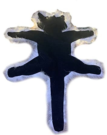 Leuchtender Teppich mit Gebratener Katze. National Lampoon’s Christmas Vacation Inspirierter Dekorativer Teppich mit Gebratener Katze von Tante Bethany mit Fellbesatz. Lustige (A)