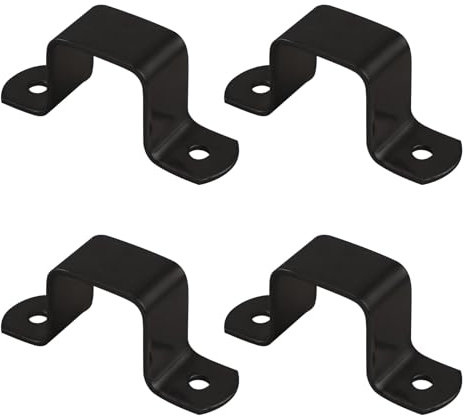 INCREWAY 4 morsetti per cinghie per tubi quadrati, staffa nera per recinzione, morsetto per tubo quadrato, fibbia per tubo quadrato in acciaio, staffa per morsetto a forma di U (2,5 x 2,5 cm)