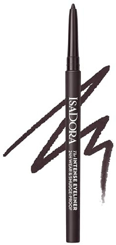 IsaDora Kajal Wasserfest Braun Intense 24H - Starker Halt ohne zu verwischen - Lidstrich Stift Ideal für Smokey Eyes - Kajalstift Dunkelbraun wasserfest - Besonders einfaches Auftragen