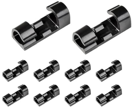 40 PCS Black Cable Clips Car Dash-Cam PC Wire Management Home Office Adhesive Cable Organizer, No Drilling & No Screw,Car Trim Clips Adhesive Clips Phone Cable Clips