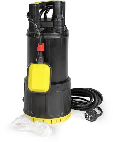Wiltec Bomba de agua sumergible 850 W caudal 5000 l/h altura máx. 20 m, profundidad inmersión máx. 7 m, con interruptor de flotador y termorregulador, bomba de inmersión para agua limpia