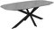 byLIVING Esstisch OVAL/Bootsform/Tischplatte in Naturstein-Optik grau/HPL-Beschichtung/Gestell Metall schwarz/Küchentisch/Esszimmertisch / 200 x 100, H 76 cm