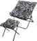 Ohrensessel mit Hocker Schlafsessel Klappbar Relaxsessel mit Hocker Plüschstoff, Faltbar, Stahlrahmen, Relaxsessel & -liegen, für Wohnzimmer, Schlafzimmer(Zebra Print)
