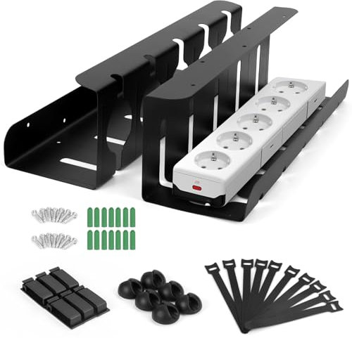 Gaethra Bandeja Organizador Cables Escritorio para Cable Management Under Desk, Ideal para Home Office y Espacios de Trabajo, con 22 Accesorios para Organizador Cables Escritorio