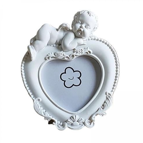 F Fityle 2X Bilderrahmen Home Cherub Engel Skulptur Schreibtisch Display Kartenhalter Dekore Kunstharz Bilderrahmen für Kamin Büro Hochzeit