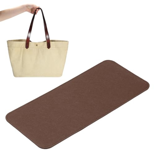 PATIKIL Moldeador de base de fieltro de 15 x 7 pulgadas, almohadilla moldeadora de fondo de bolsa, inserto de esquina de arco para bolsos, bolso cruzado, mochila, marrón