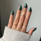 Dark Green Press on Nails Short Almond Shaped, Olive Green Short Fake Nails Natural Acrylic False Nails With Glue for Women and Teens Removable Art Manicure Decorations