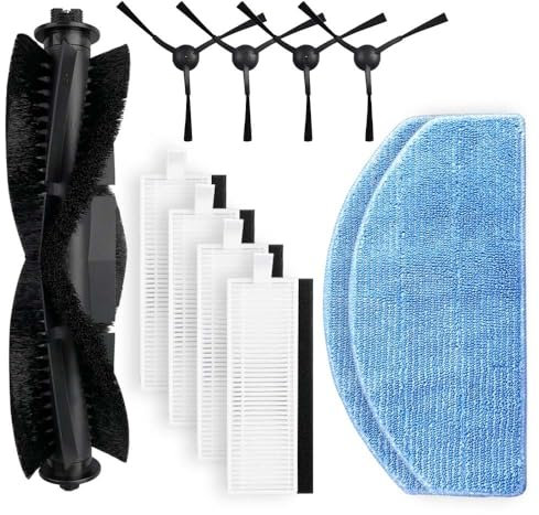 Compatible avec Compatible avec Tikom G8000 / G8000 Pro/Honiture G20 Pro Rouleau Brosse latérale Filtre vadrouille Chiffons Chiffon Robot aspirateur pièce de Rechange Accessoire(Set O)