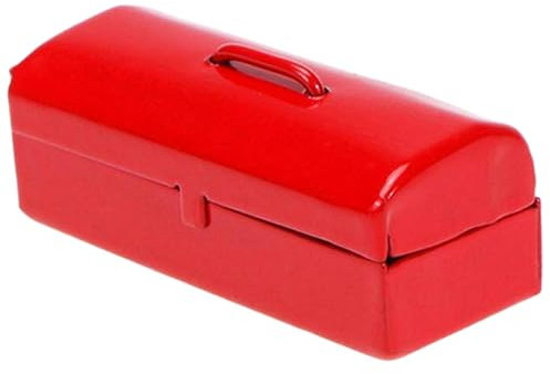 Werkzeugkasten für Puppenhaus Dekorativer Mini Toolbox Zubehör für Tiny House Deko für Mädchenzimmer und Kreative DIY Projekte Rot Teiliges