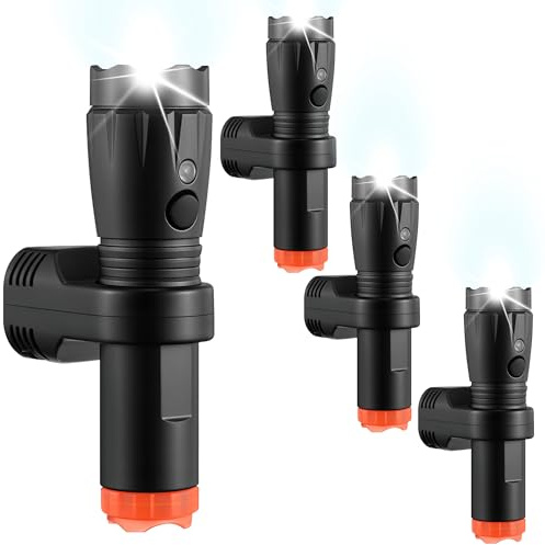 4-in-1-Notfall-Taschenlampe mit Bewegungsmelder, 4 Stück | Automatischer Stromausfall, Bewegungs-Nachtlicht, abnehmbare wiederaufladbare Taschenlampe, Notfall zu Hause