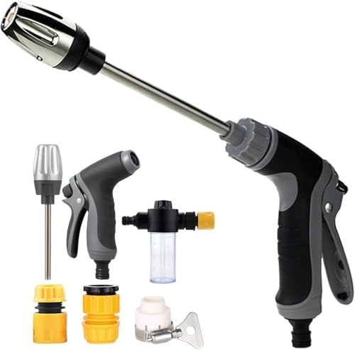 Powerjet Wasser, Power Jet Hochdruckpistole, Water Blitz Hochdruckreiniger, Water Blitz Für Gartenschlauch, TurboWasher für Gartenschlauch, mit Zubehör, Ideal Für Autowäsche, Garten & Terrasse