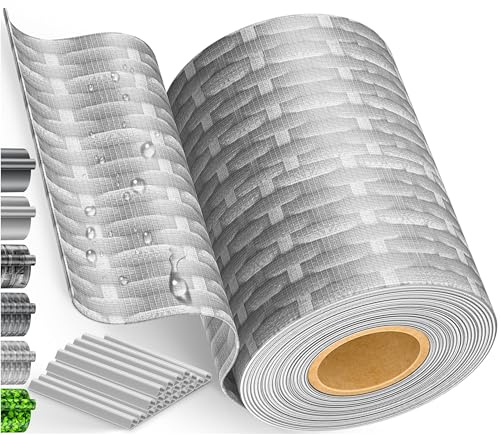 KESSER® PVC Sichtschutzstreifen Sichtschutz Rolle Doppelstabmatten Zaun Blickdicht 35m x 19 cm | 30 Befestigungsclips | Wetterfest Windschutz | Zaunfolie Sichtschutz Garten Gartenzaun Rattan-Grau