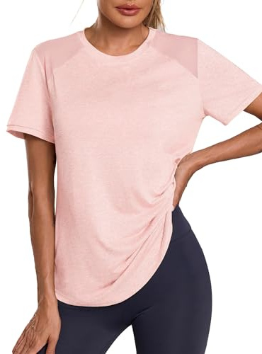 Terecey Tee Shirt Sport Femme Dos Mesh Coupe Ample | Empiècements en maille aux épaules et au dos, sensation aérée, confort pendant les séances actives