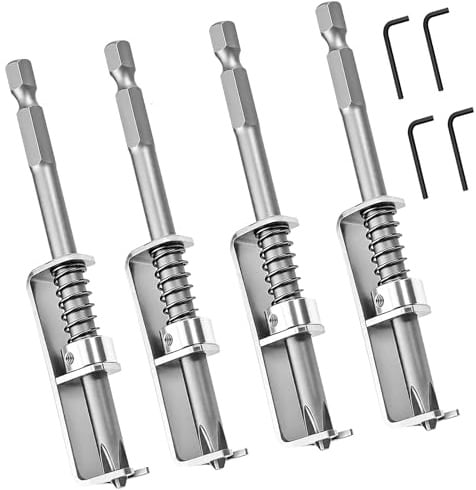 4 Pezzi Punte Porta Viti Kit, Fermo a Molla per Viti, Supporto per Viti a Molla, con Chiave Esagonale, per Avvitatore a Percussione, Trapano