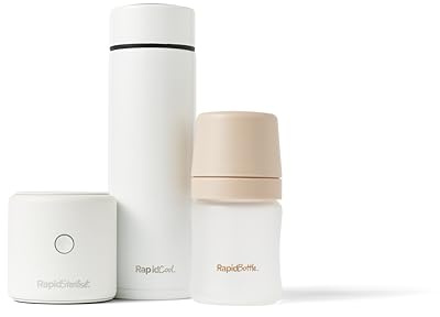 Nuby Bottle Feeding Starter Set, RapidCool, RapidSterilise+ & 5oz Bottle | Complete Formula Feeding Kit, Prepare Feeds in 2 Minutes to NHS Guidelines, UV Steriliser Kills 99.9% of Bacteria
