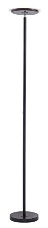 LeuchtenDirekt, LED Stehleuchte, dimmbar mit Tastdimmer, Standlampe, schwenkbar, warmweiss, 3000 Kelvin, schwarz, IP20