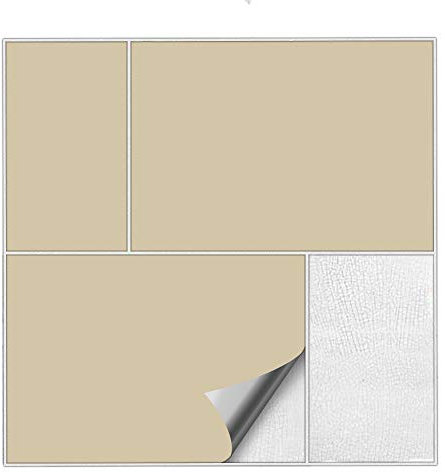 Kiwistar Fliesenaufkleber Beige Seidenmatt - 15 x 20 cm - 50 Stück - Klebefliesen zum Überkleben von Wandfliesen - Fliesensticker für Küche Bad Fliesenmuster - selbstklebend und wasserfest