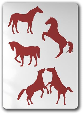 Schablone Pferd 4 Pferde Motive Stute Reiten - BV01
