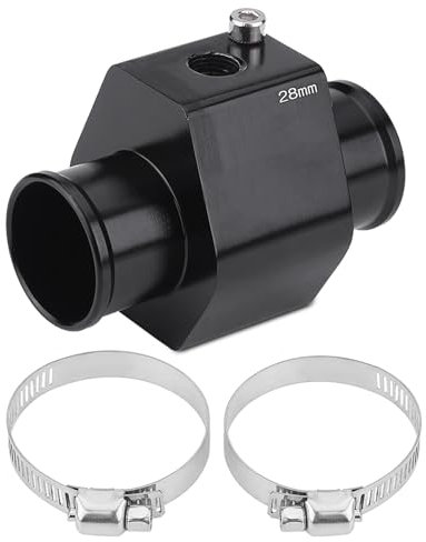 Keenso Capteur de Température de l'Eau, Adaptateur de Jauge de Tuyau de Température de l'Eau de Voiture Sonde de Température Joint de Radiateur(28MM)
