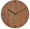 Natuhr Wanduhr Eiche dunkel geölt Eiche rustikal Holzuhr Solide Massivholz, geräuscharmes Uhrwerk, puristisch, modern, skandinavisches Design (Schwarze Zeiger)